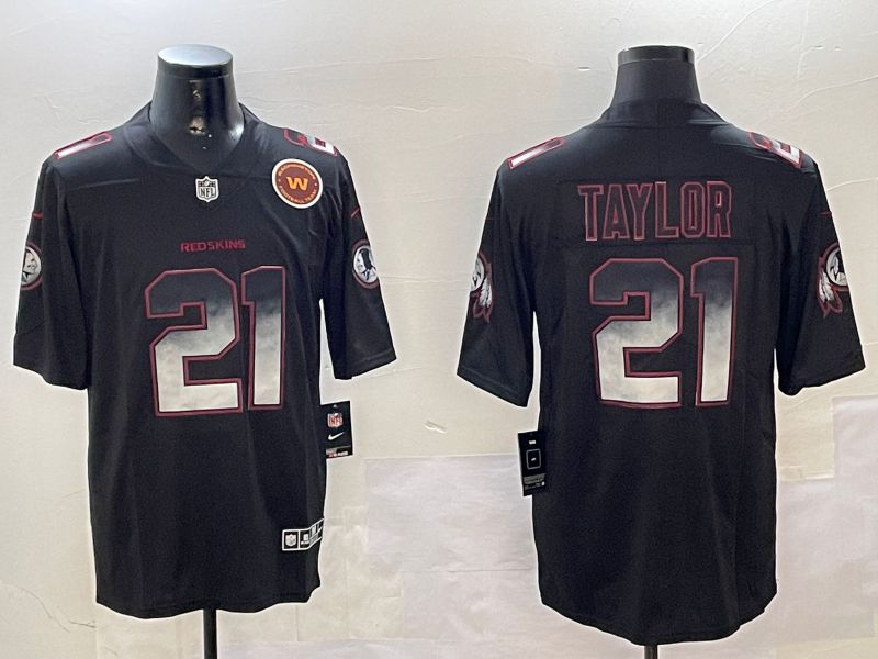 Men Washington Redskins #21 Taylor Black Nike Smoke Fashion 2024 Limited NFL Jersey style 2->washington redskins->NFL Jersey